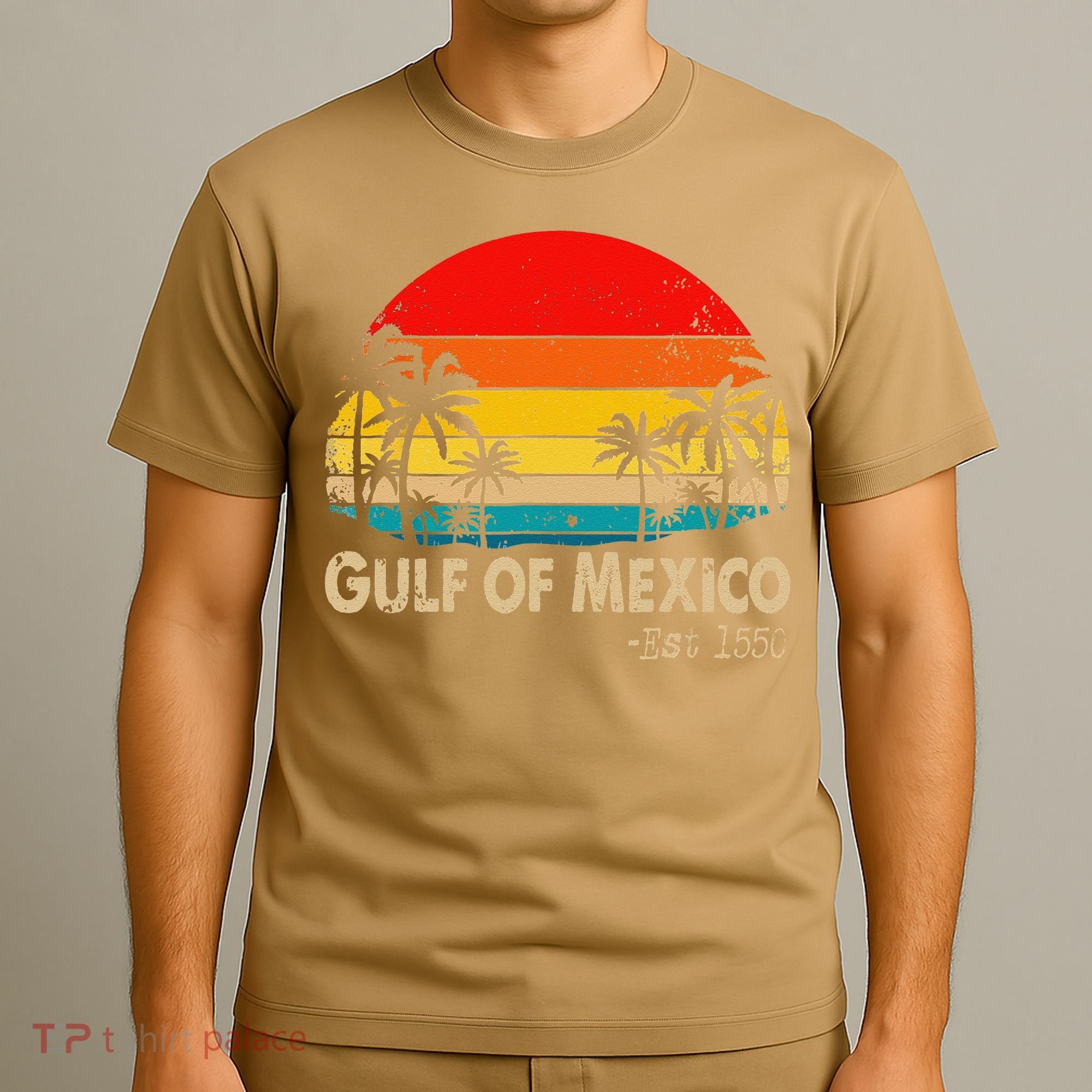 Gulf Of Mexico Est 1550 Retro Vintage Beach T-Shirt