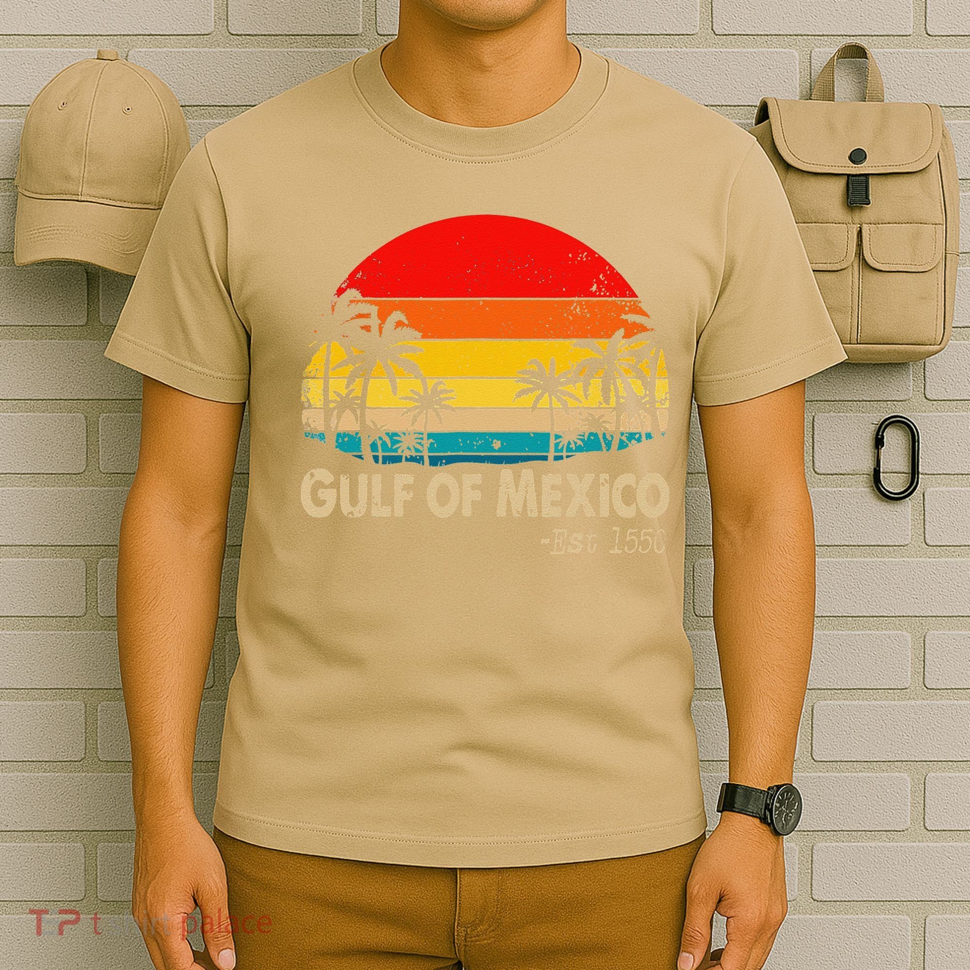 Gulf Of Mexico Est 1550 Retro Vintage Beach T-Shirt
