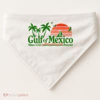 Gulf Of Mexico Mexican Flag USA-Made Doggie Bandana thumb 0