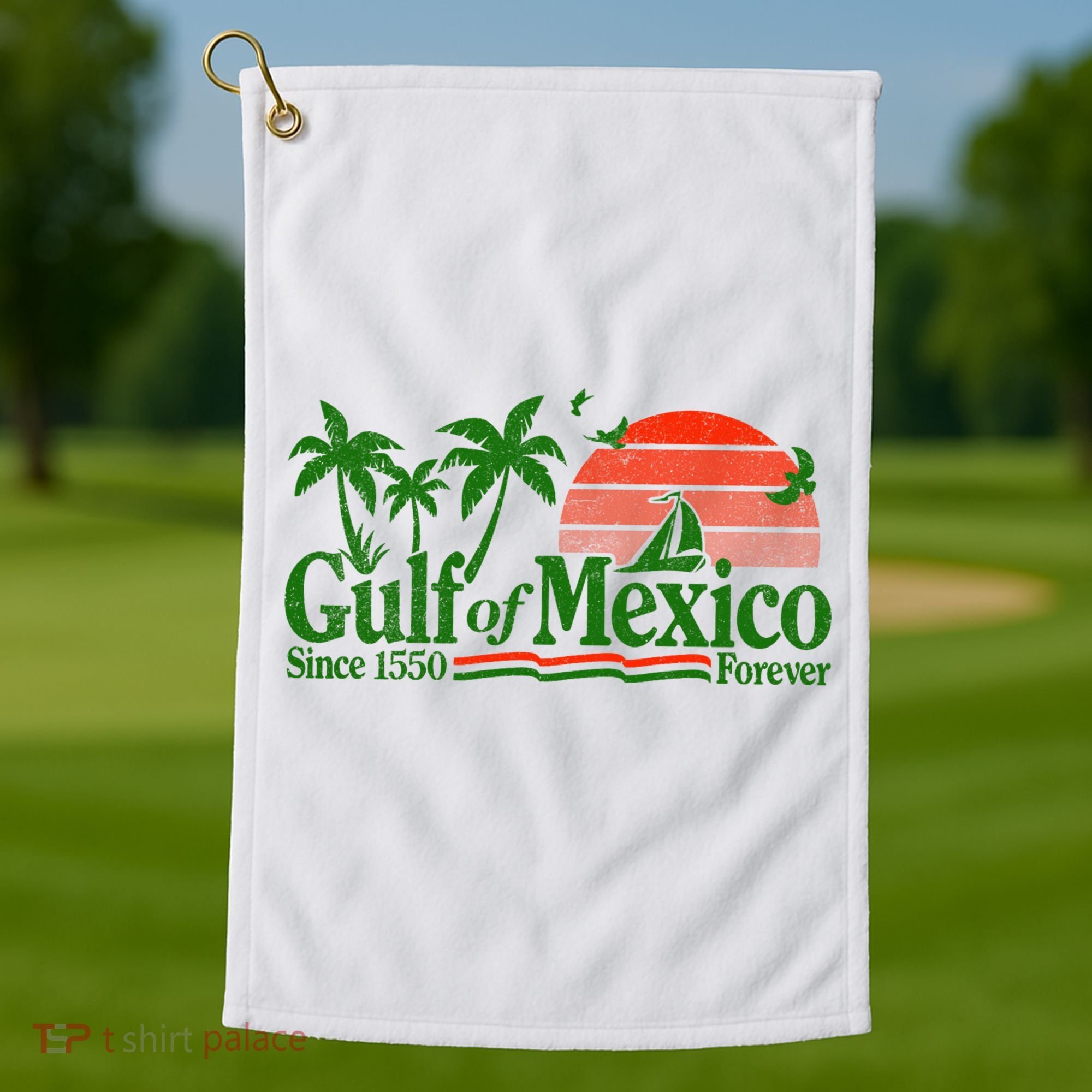 Gulf Of Mexico Mexican Flag Golf Towel