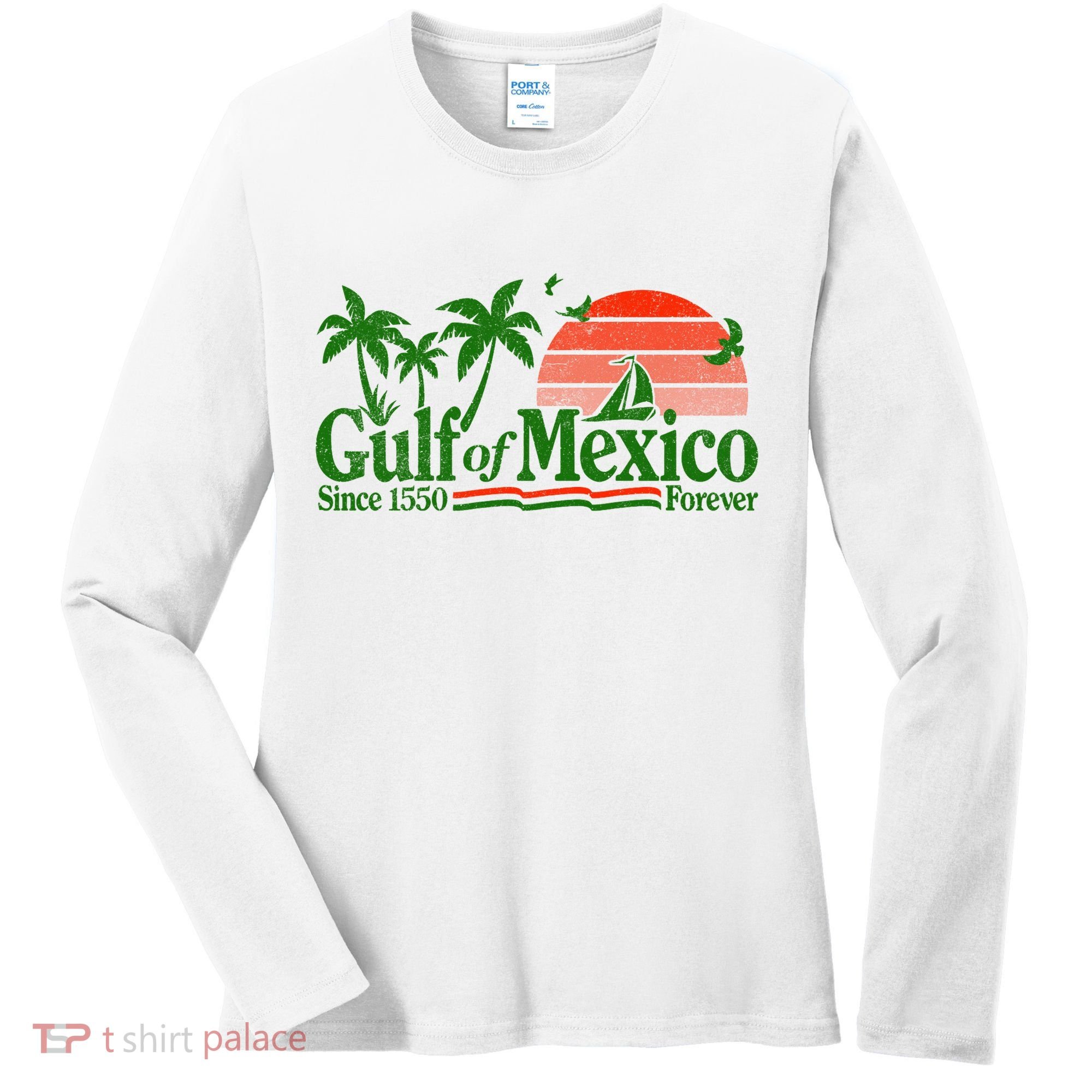 Gulf Of Mexico Mexican Flag Women's Long Sleeve Shirt