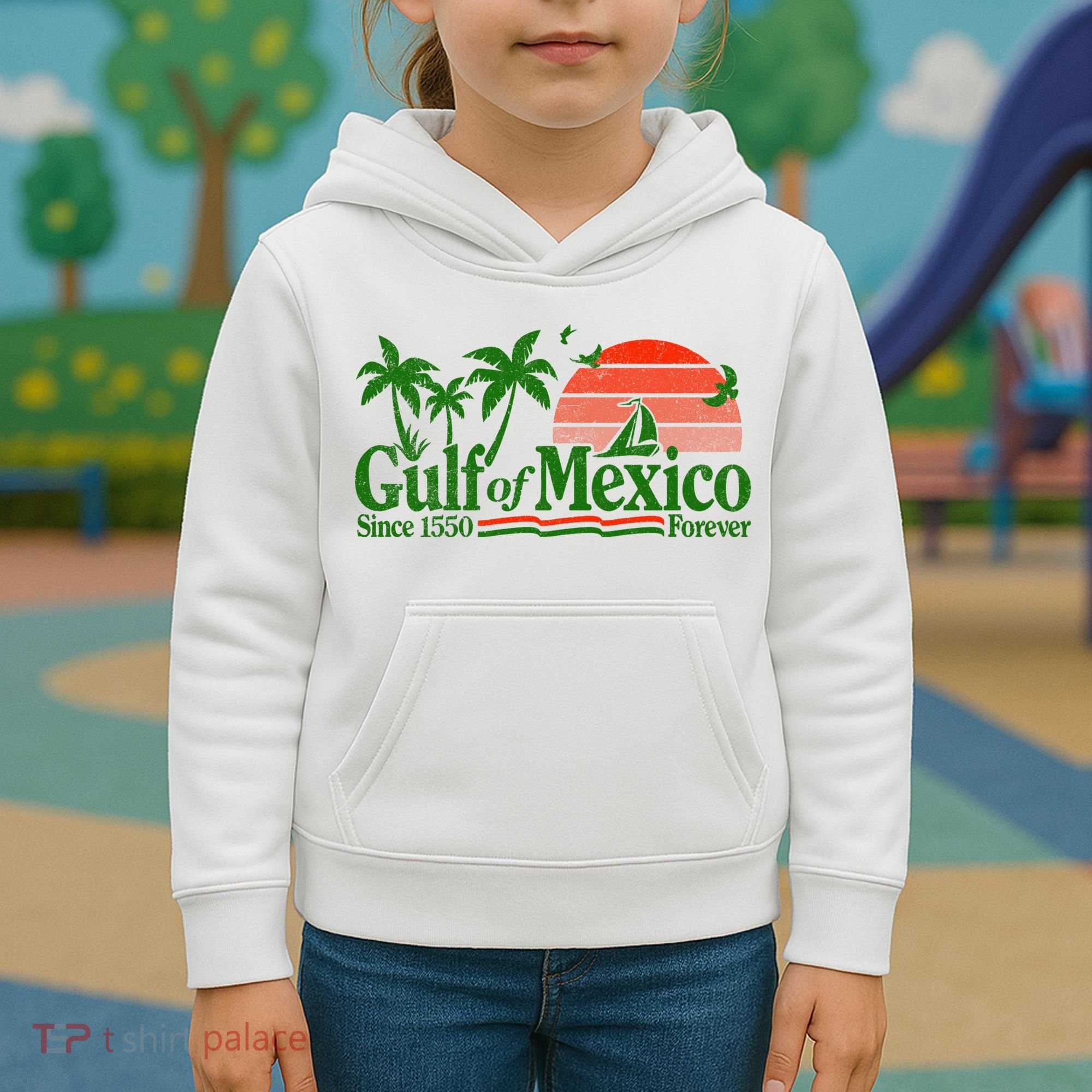 Gulf Of Mexico Mexican Flag Kids Hoodie