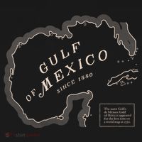 Gulf Of Mexico Map USA-Made Doggie Bandana thumb 2