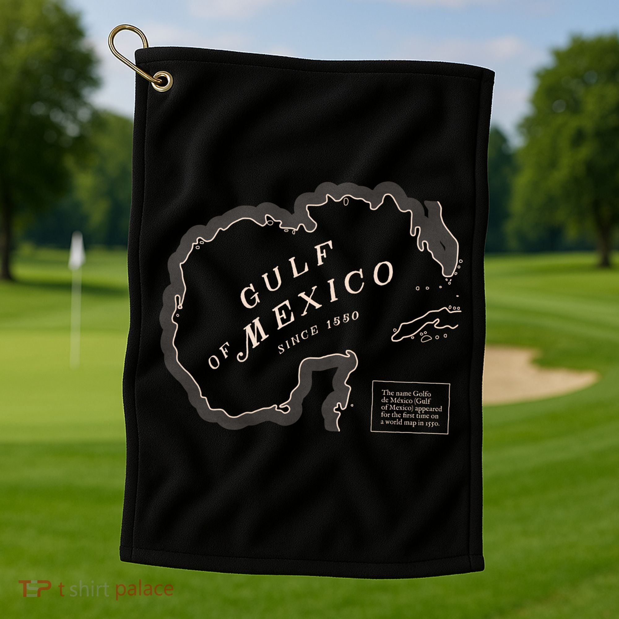Gulf Of Mexico Map Golf Towel