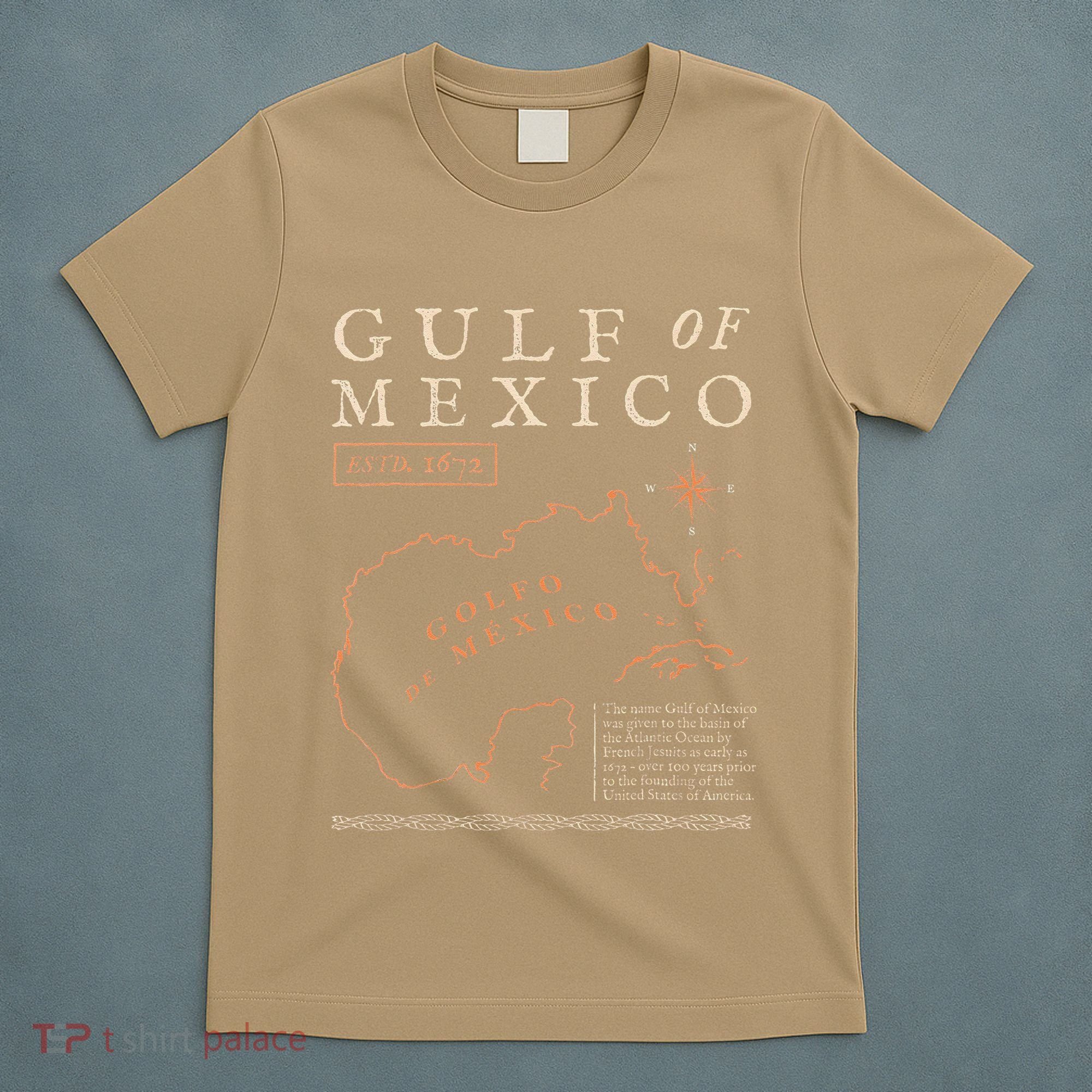 Gulf Of Mexico 1550 Historic Map Golfo De MéXico Vintage T-Shirt