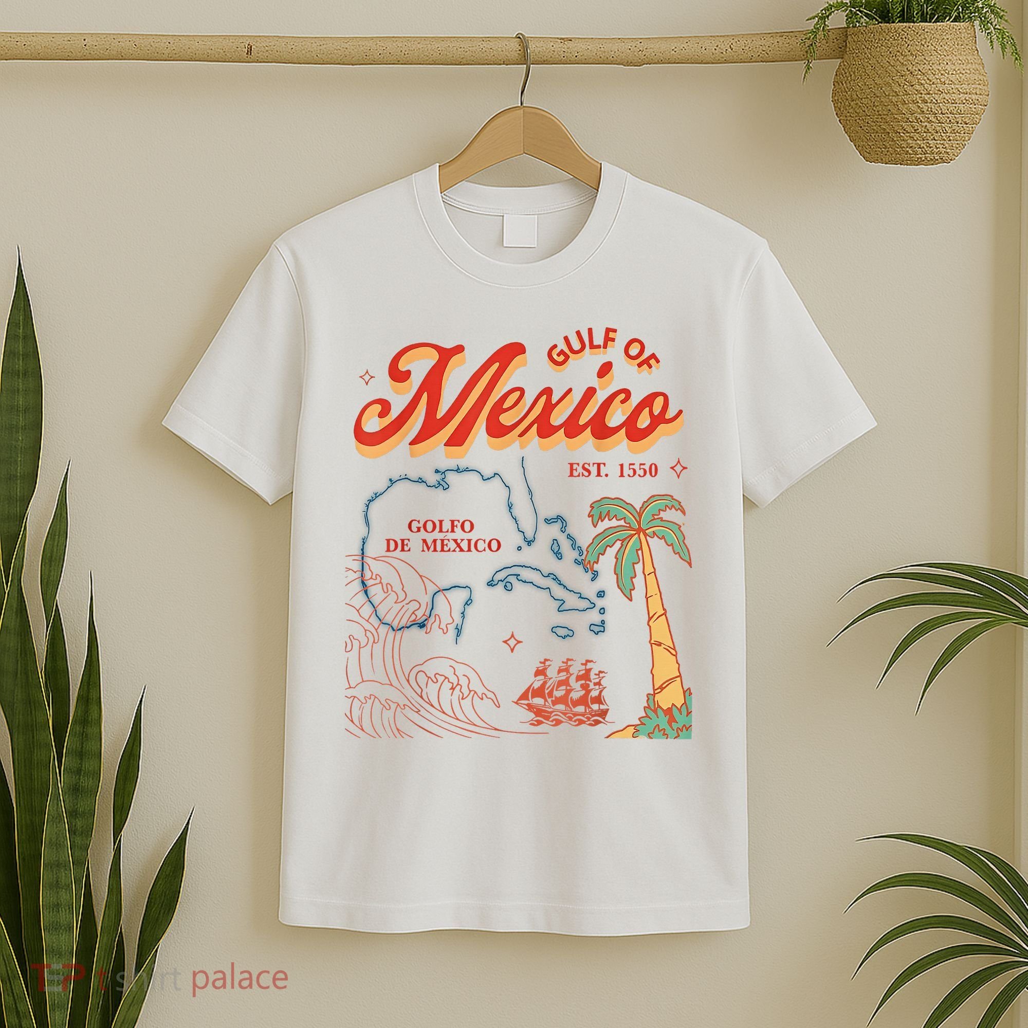 Gulf Of Mexico Est 1550 Retro Vintage Beach T-Shirt