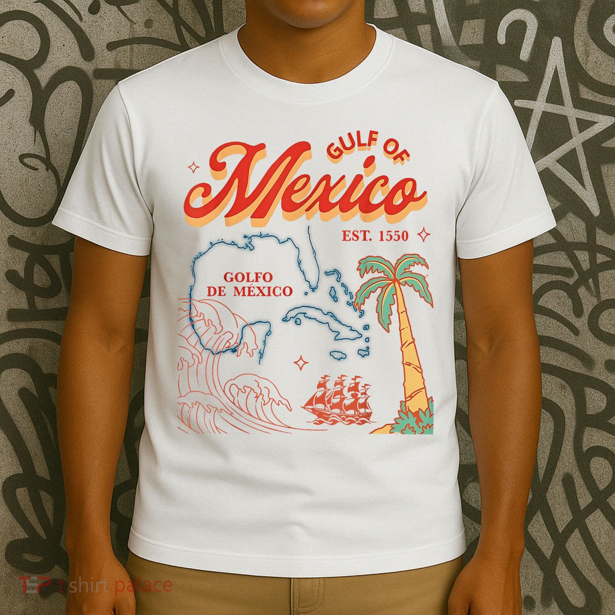 Gulf Of Mexico Est 1550 Retro Vintage Beach T-Shirt