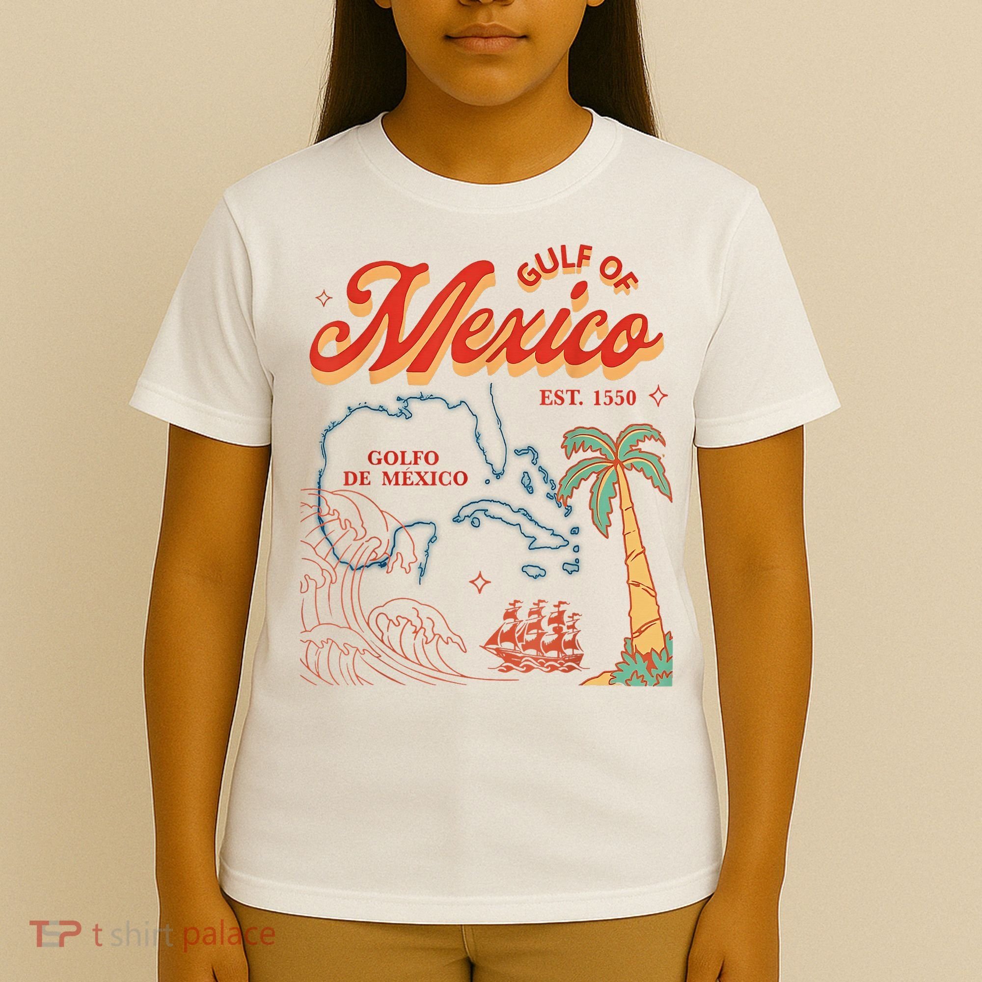 Gulf Of Mexico Est 1550 Retro Vintage Beach T-Shirt