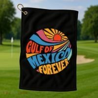 Gulf Of Mexico Forever Sunset Beach Vacation America Golf Towel thumb 1