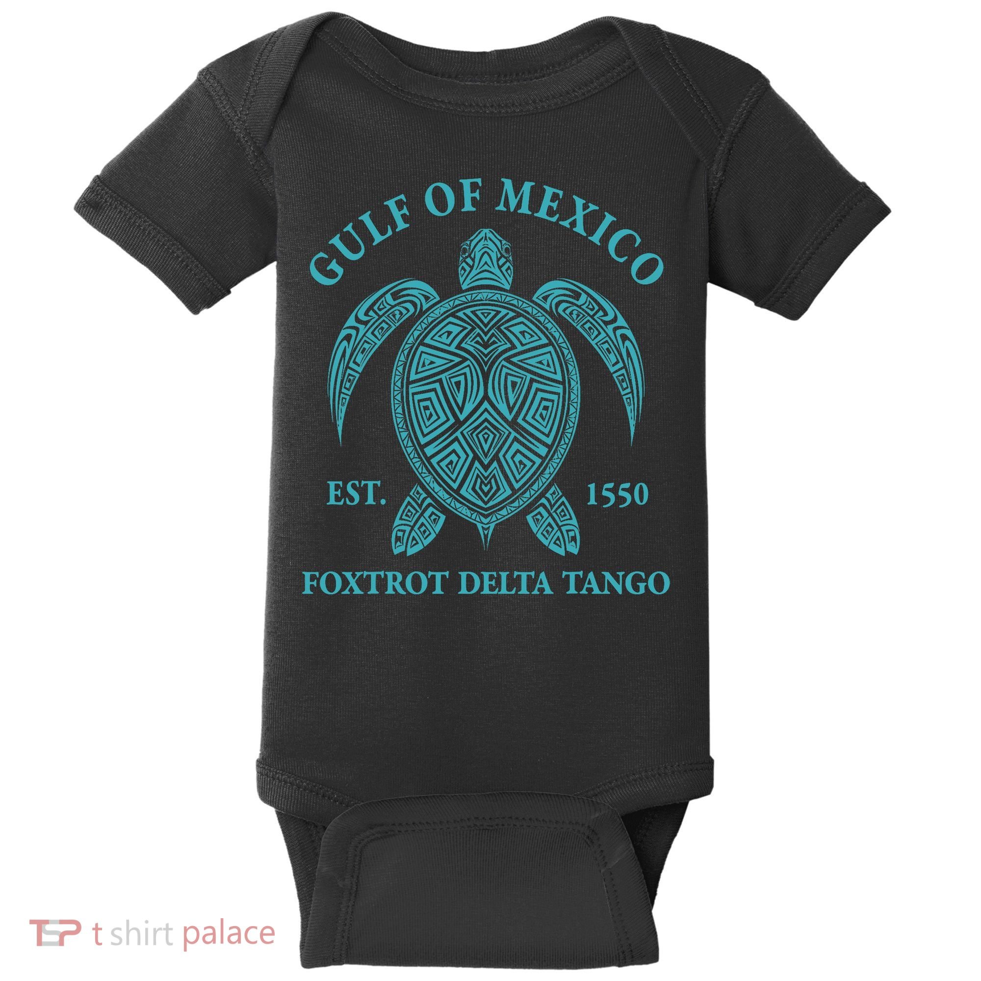Gulf Of Mexico Turtle Foxtrot Delta Tango EST 1550  Baby Bodysuit