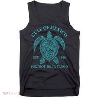 Gulf Of Mexico Turtle Foxtrot Delta Tango EST 1550  Tank Top thumb 0