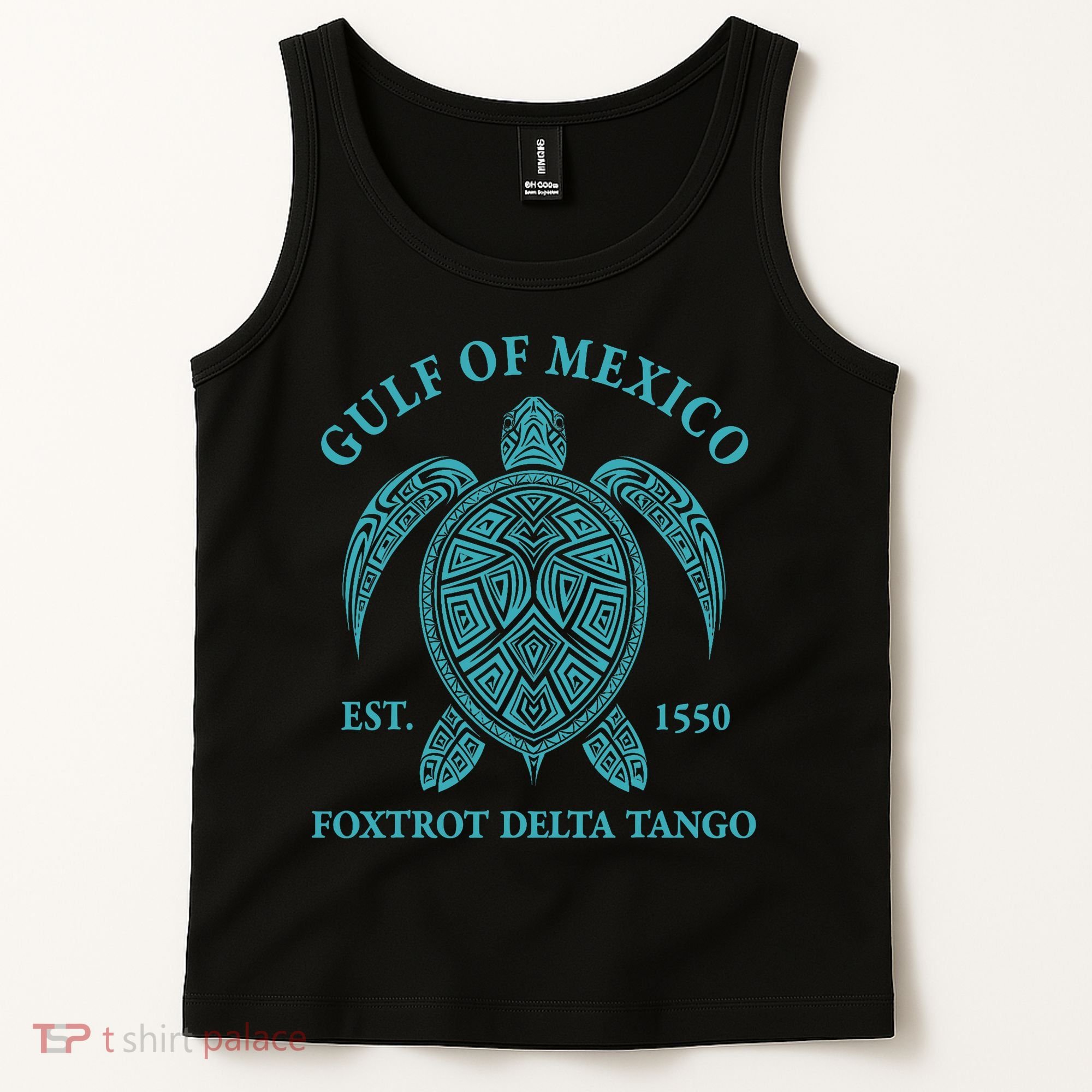 Gulf Of Mexico Turtle Foxtrot Delta Tango EST 1550  Tank Top