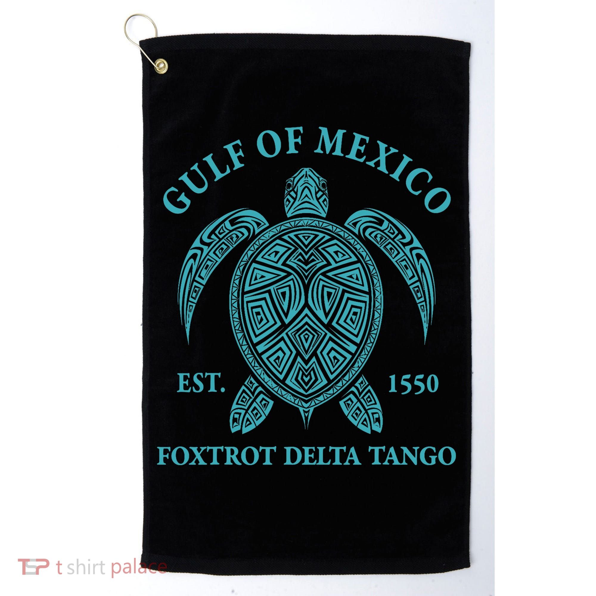 Gulf Of Mexico Turtle Foxtrot Delta Tango EST 1550  Golf Towel