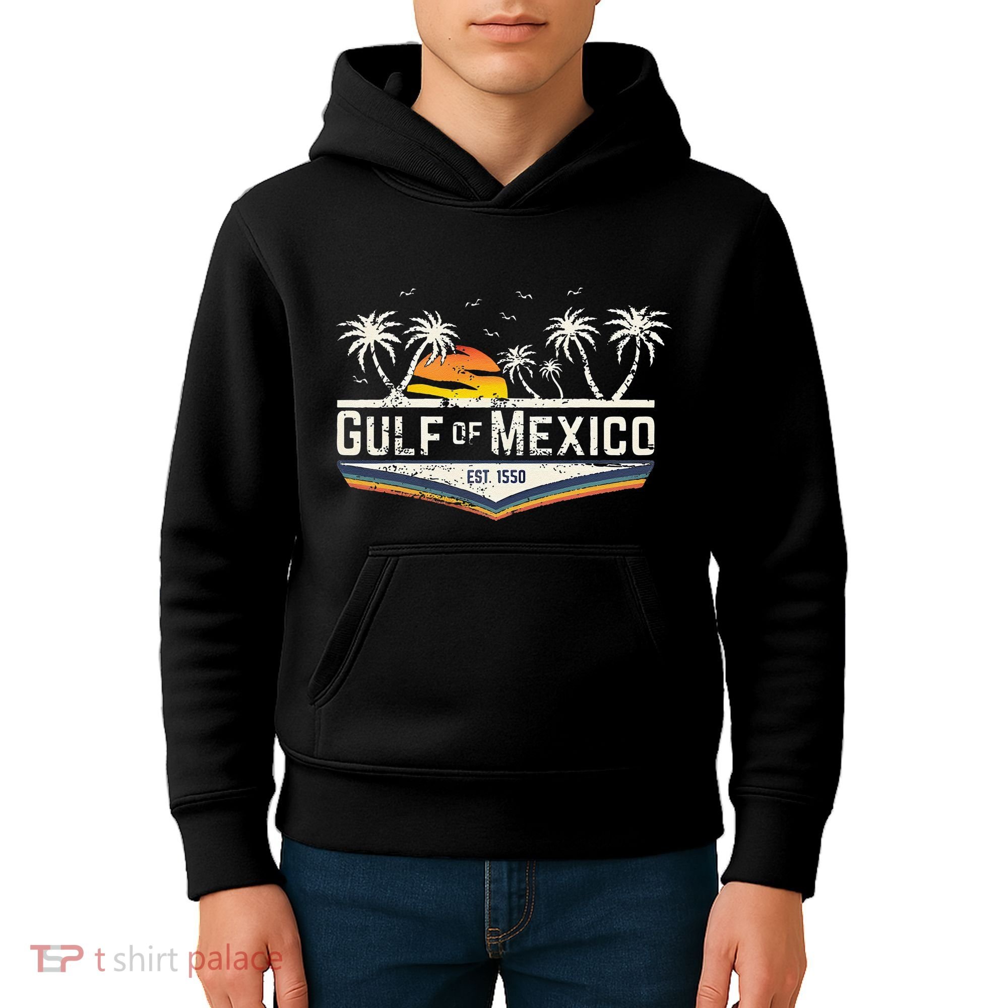 Gulf Of Mexico Since 1550 Florida Beach Gulf Coast Kids Hoodie