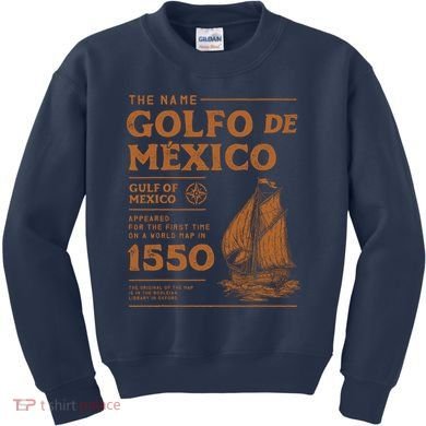Gulf Of Mexico First Map Since 1550 Kids Sweatshirt