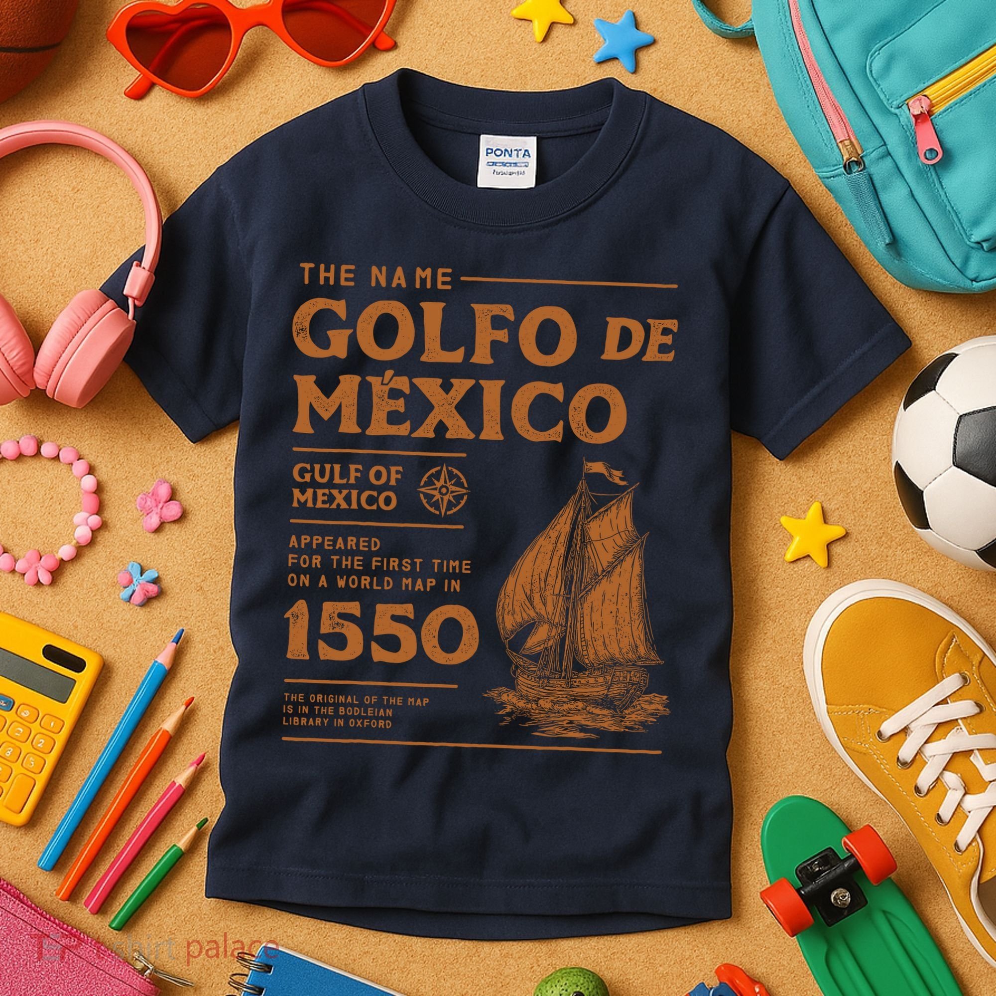 Gulf Of Mexico First Map Since 1550 Kids T-Shirt