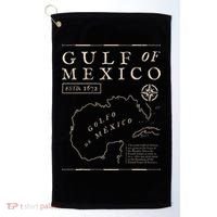 Gulf Of Mexico 1672 Historic Map Golf Towel thumb 0