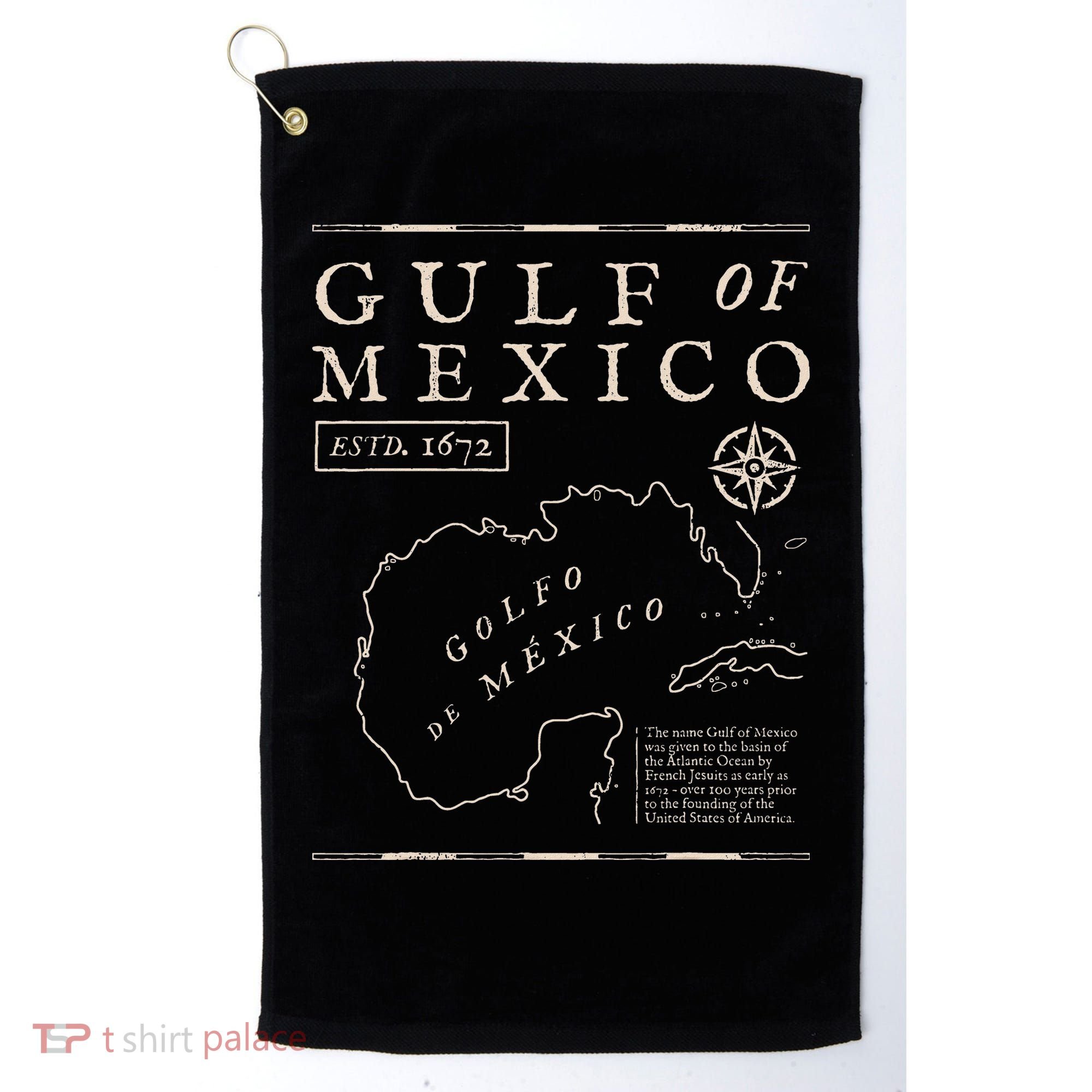 Gulf Of Mexico 1672 Historic Map Golf Towel