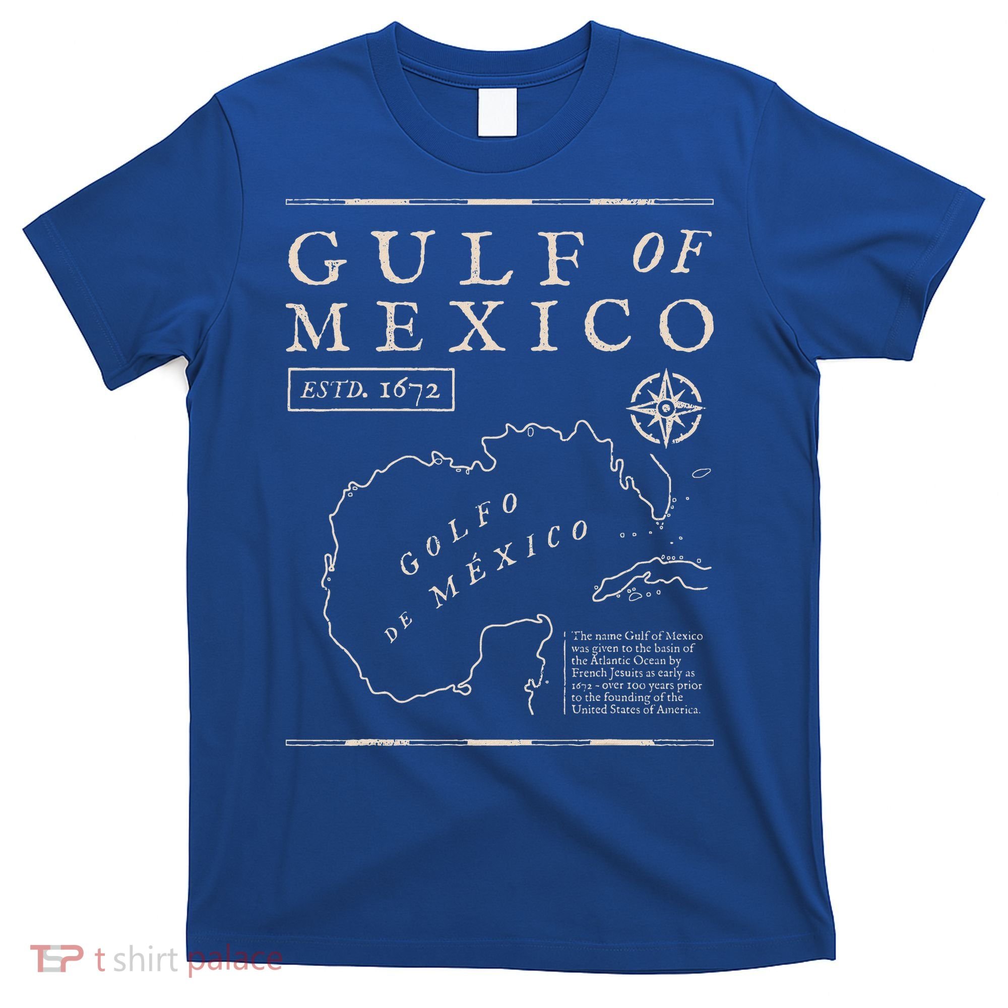 Gulf Of Mexico 1672 Historic Map T-Shirt