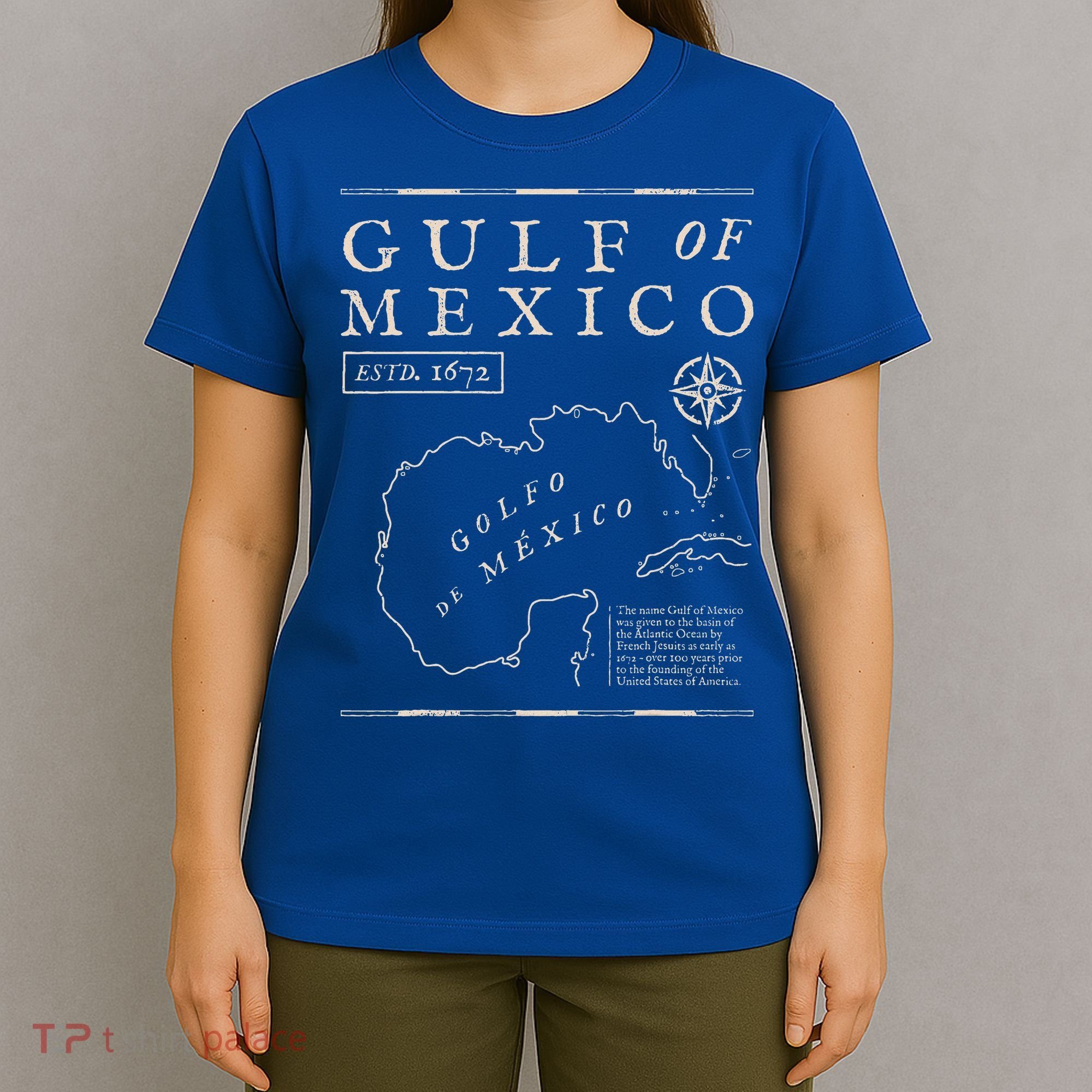Gulf Of Mexico 1672 Historic Map T-Shirt