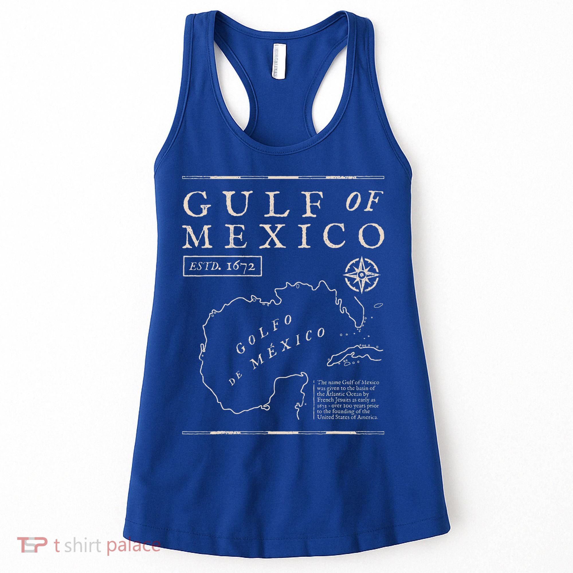 Gulf Of Mexico 1672 Historic Map Women's Tank Top