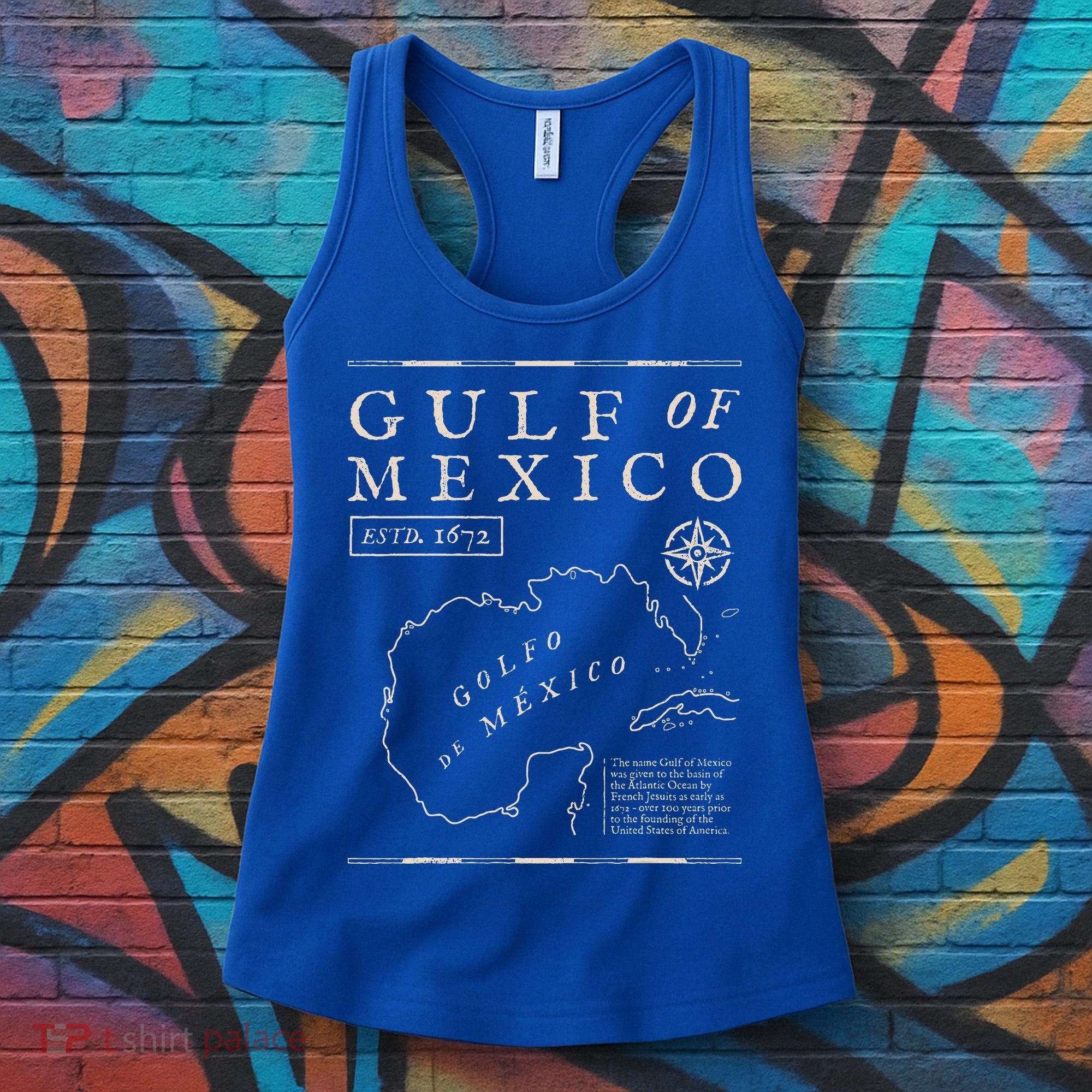 Gulf Of Mexico 1672 Historic Map Women's Tank Top