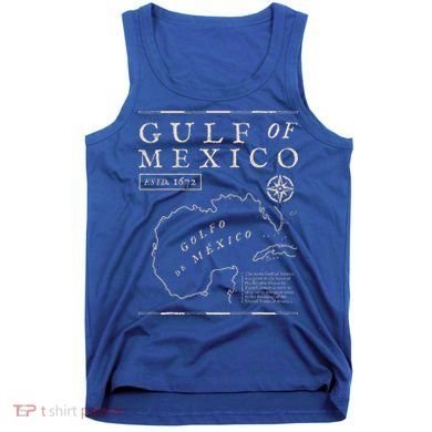 Gulf Of Mexico 1672 Historic Map Tank Top
