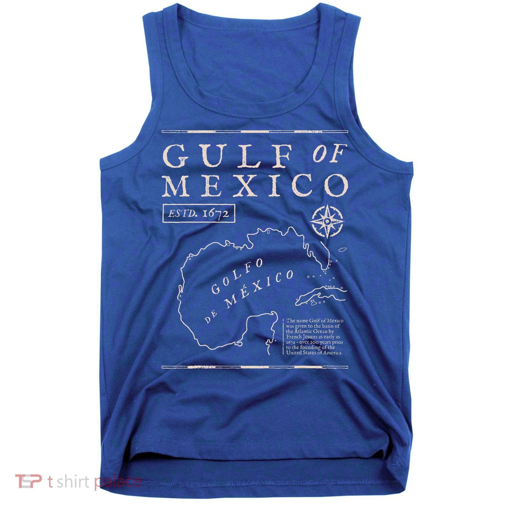 Gulf Of Mexico 1672 Historic Map Tank Top