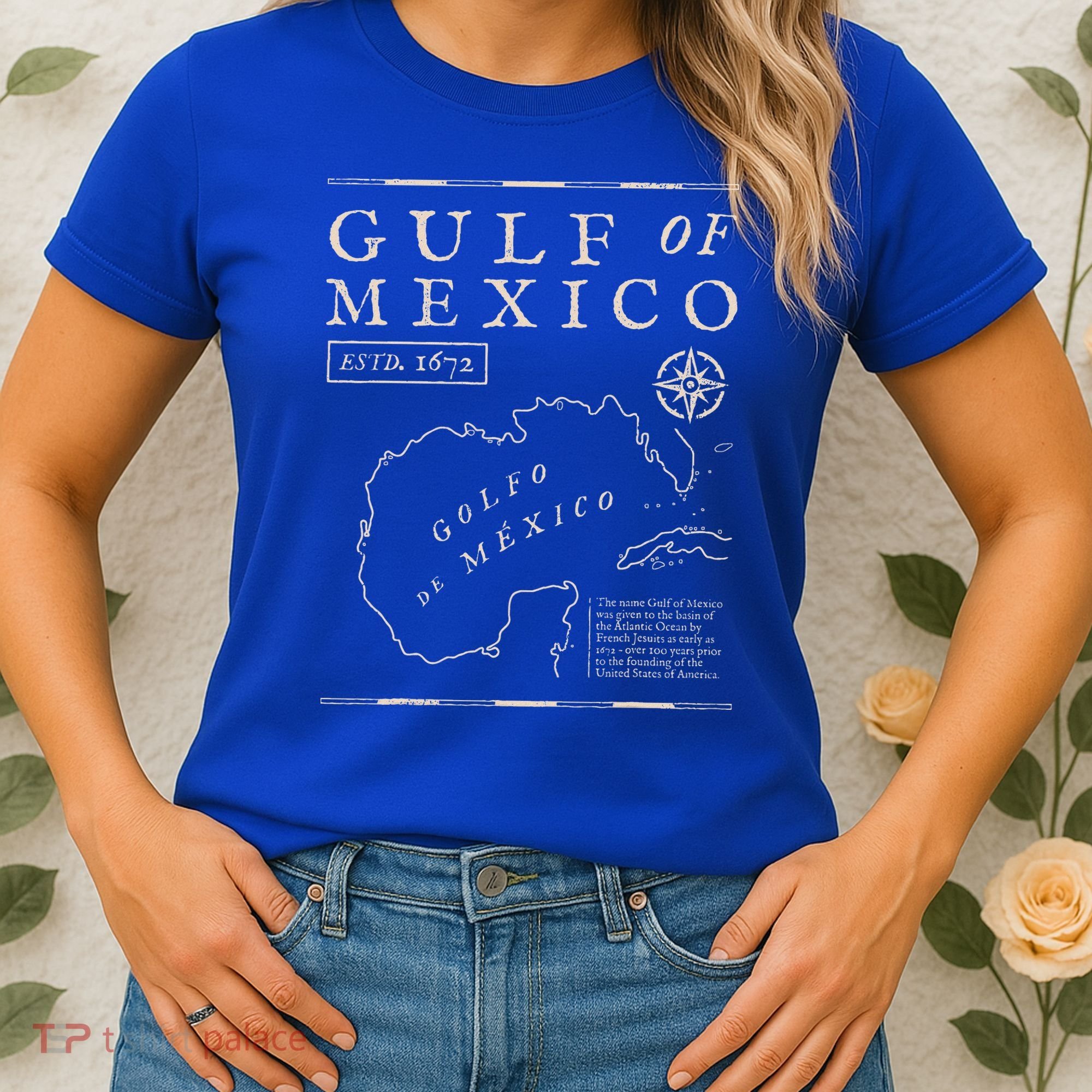 Gulf Of Mexico 1672 Historic Map Women's T-Shirt