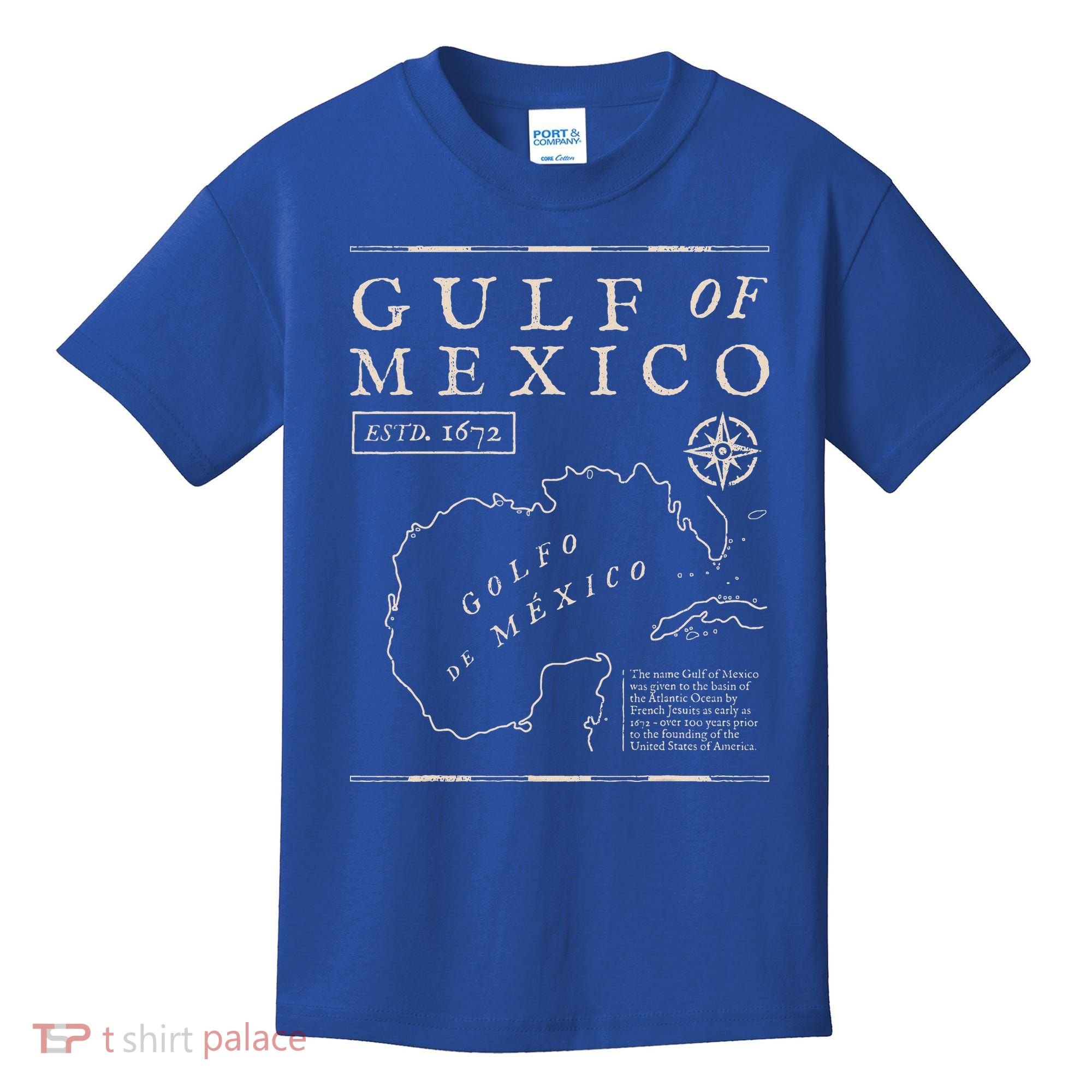 Gulf Of Mexico 1672 Historic Map Kids T-Shirt