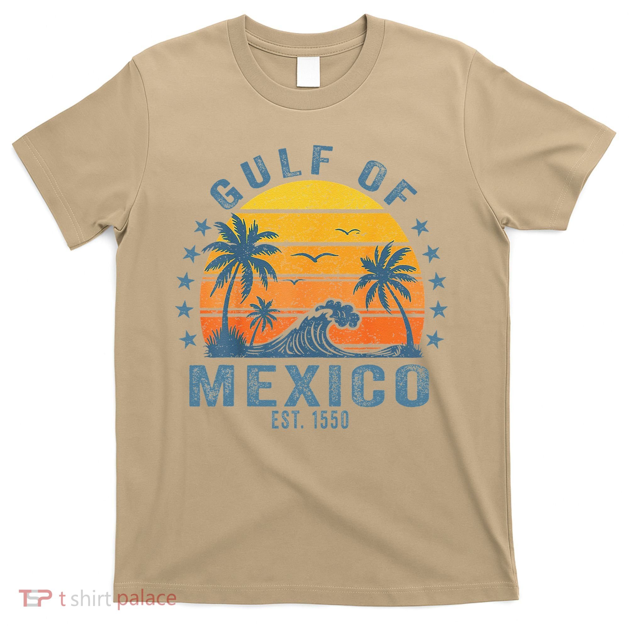 Gulf Of Mexico Est 1550 Retro Vintage Gulf Beach T-Shirt