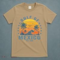 Gulf Of Mexico Est 1550 Retro Vintage Gulf Beach T-Shirt thumb 5