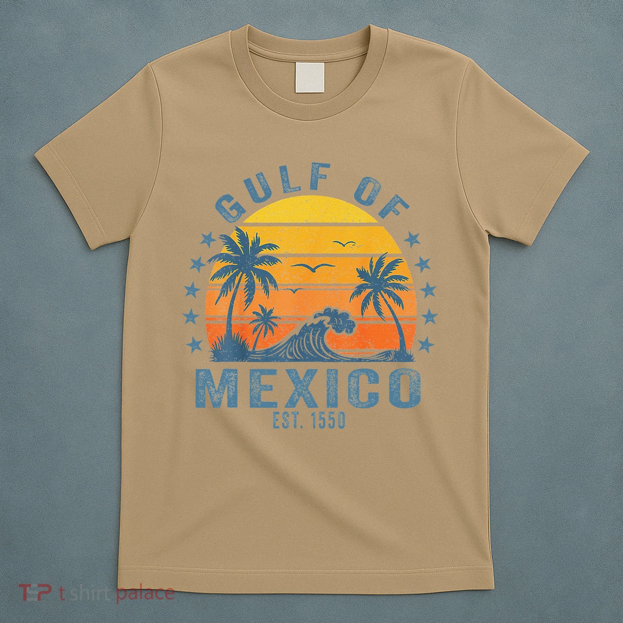 Gulf Of Mexico Est 1550 Retro Vintage Gulf Beach T-Shirt