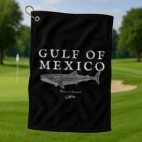 Gulf Of Mexico Whale Shark Golf Towel thumb 1