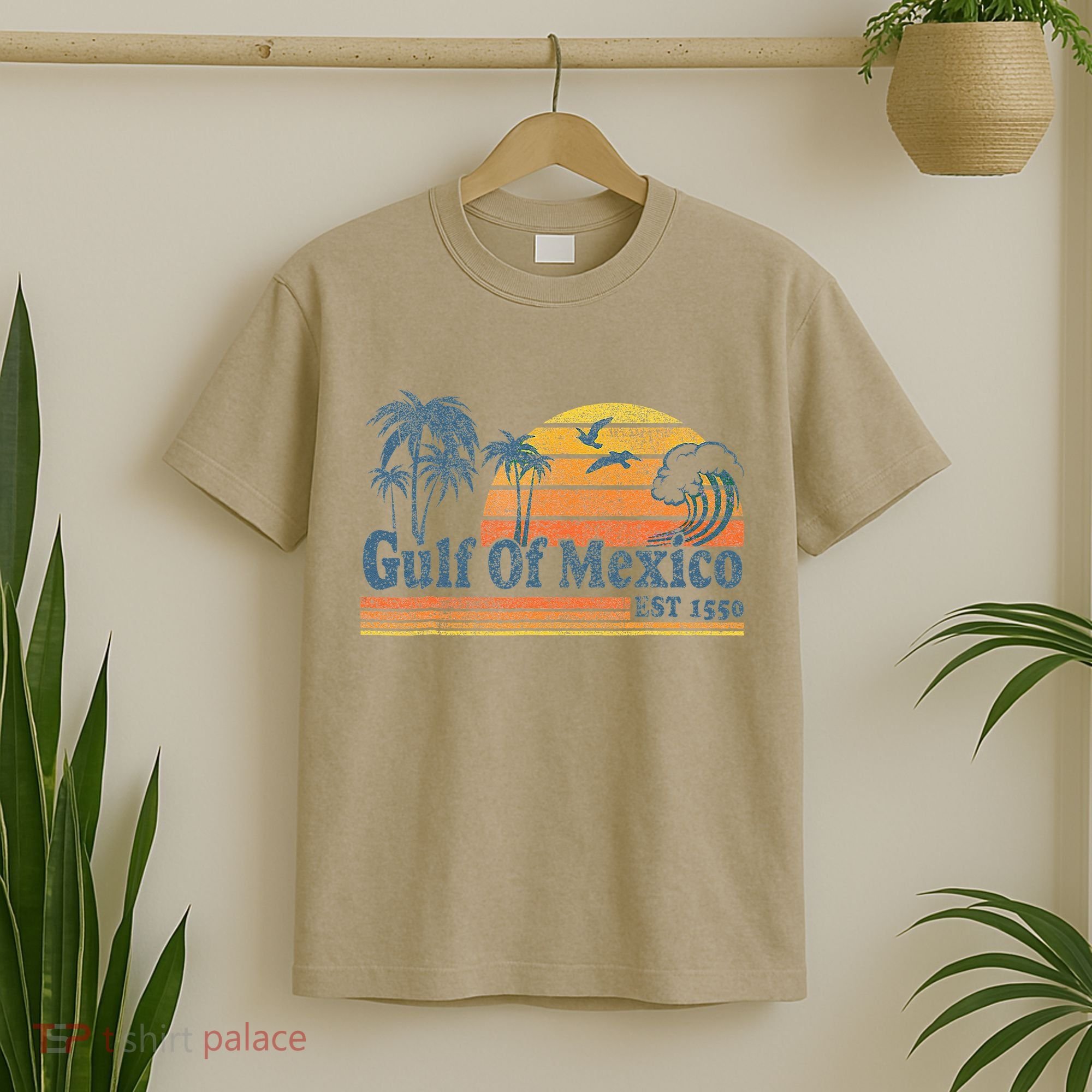 Gulf Of Mexico Est 1550 Retro Vintage Beach T-Shirt