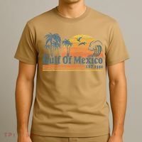 Gulf Of Mexico Est 1550 Retro Vintage Beach T-Shirt thumb 3