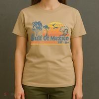 Gulf Of Mexico Est 1550 Retro Vintage Beach T-Shirt thumb 4