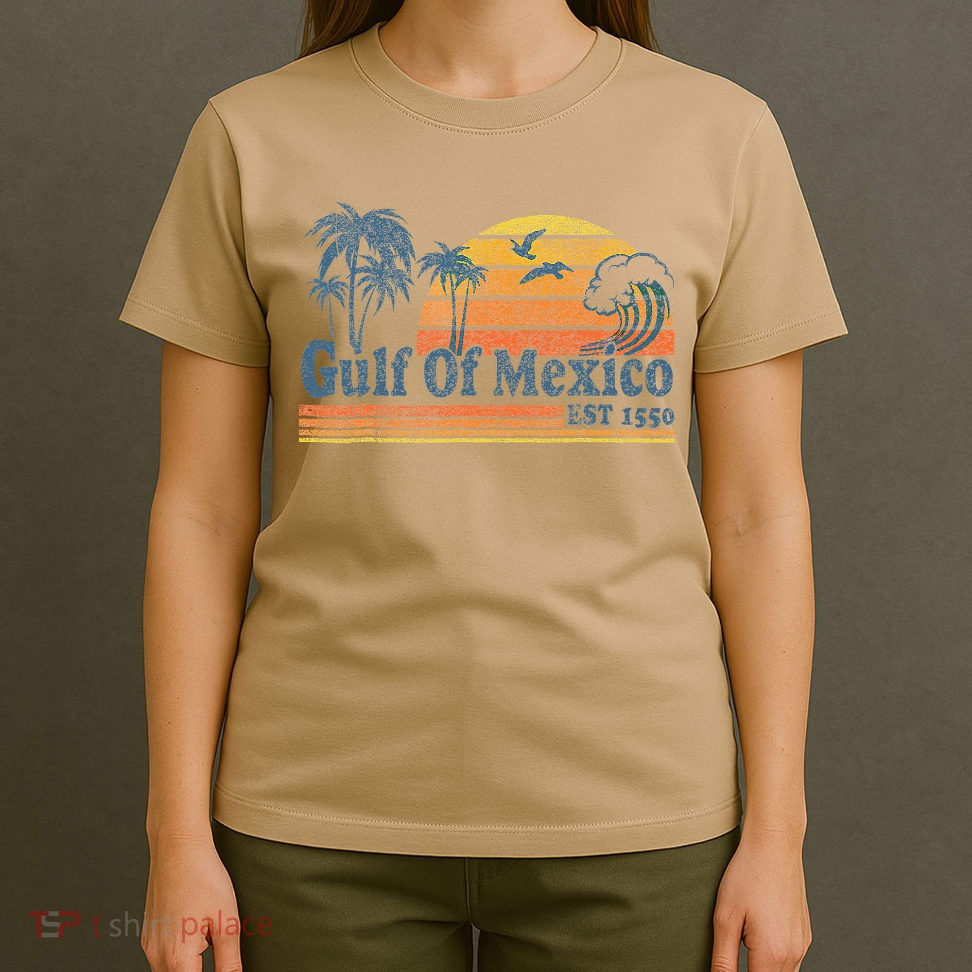 Gulf Of Mexico Est 1550 Retro Vintage Beach T-Shirt