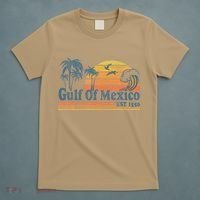 Gulf Of Mexico Est 1550 Retro Vintage Beach T-Shirt thumb 5