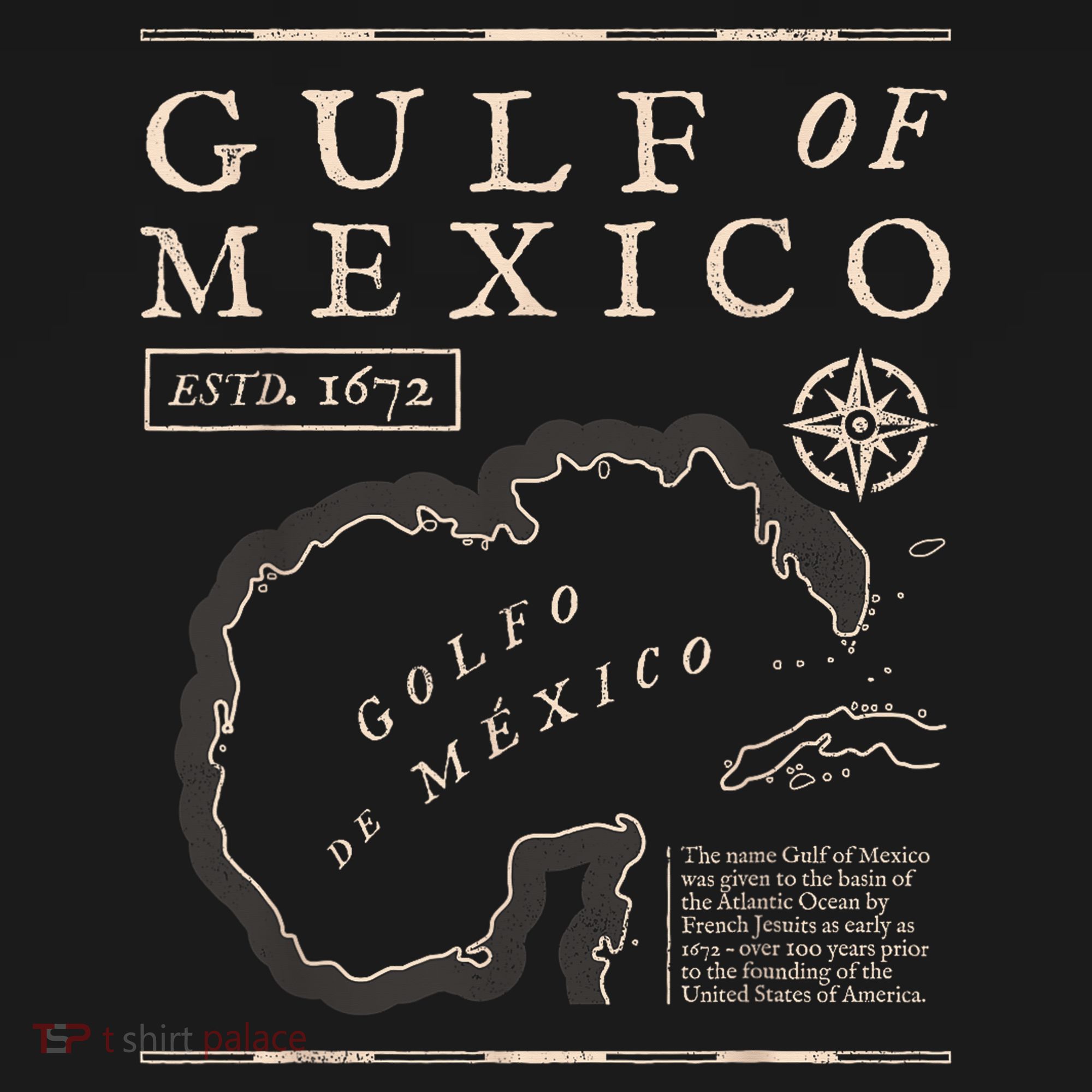 Gulf Of Mexico 1672 Historic Map Ornament