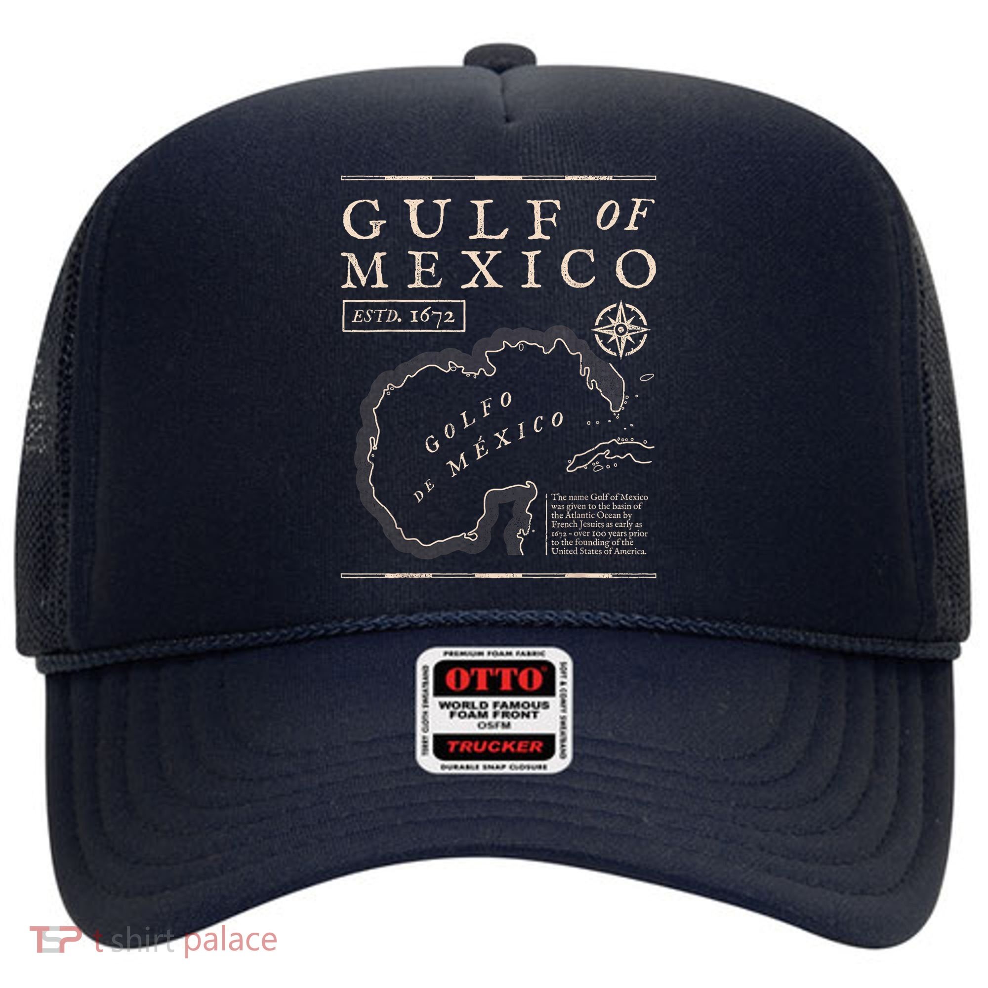 Gulf Of Mexico 1672 Historic Map Hat