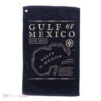 Gulf Of Mexico 1672 Historic Map Golf Towel thumb 0