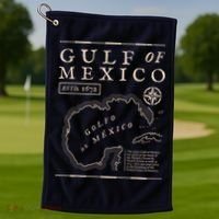 Gulf Of Mexico 1672 Historic Map Golf Towel thumb 1