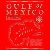 Gulf Of Mexico 1672 Historic Map Santa Hat thumb 1