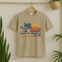 Gulf Of Mexico Est 1550 Retro Vintage Beach T-Shirt thumb 2