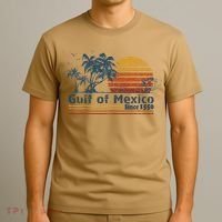 Gulf Of Mexico Est 1550 Retro Vintage Beach T-Shirt thumb 3