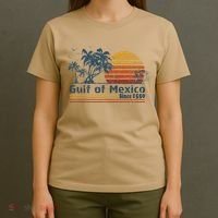 Gulf Of Mexico Est 1550 Retro Vintage Beach T-Shirt thumb 4