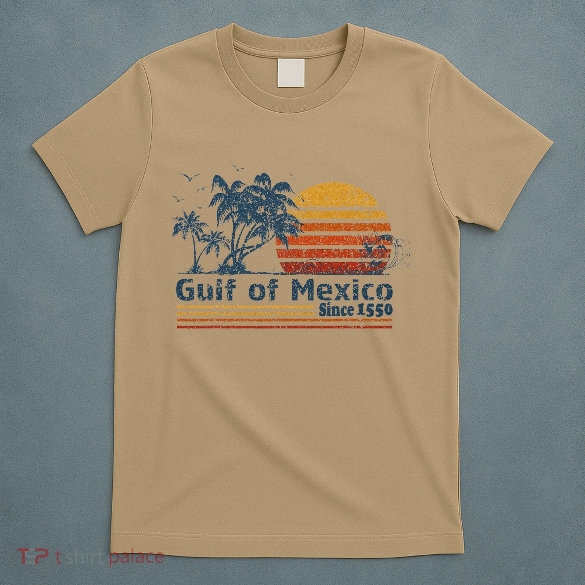 Gulf Of Mexico Est 1550 Retro Vintage Beach T-Shirt