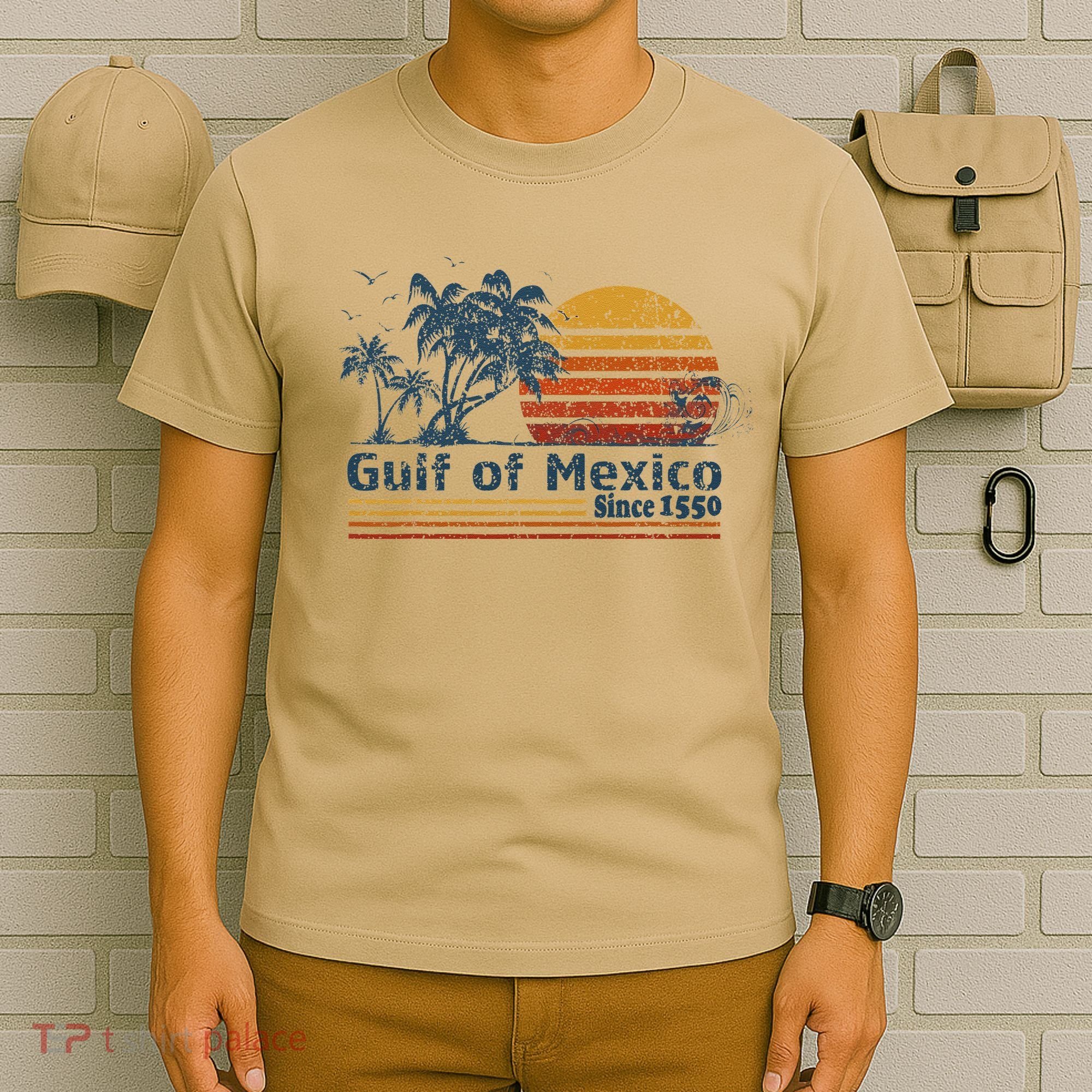 Gulf Of Mexico Est 1550 Retro Vintage Beach T-Shirt