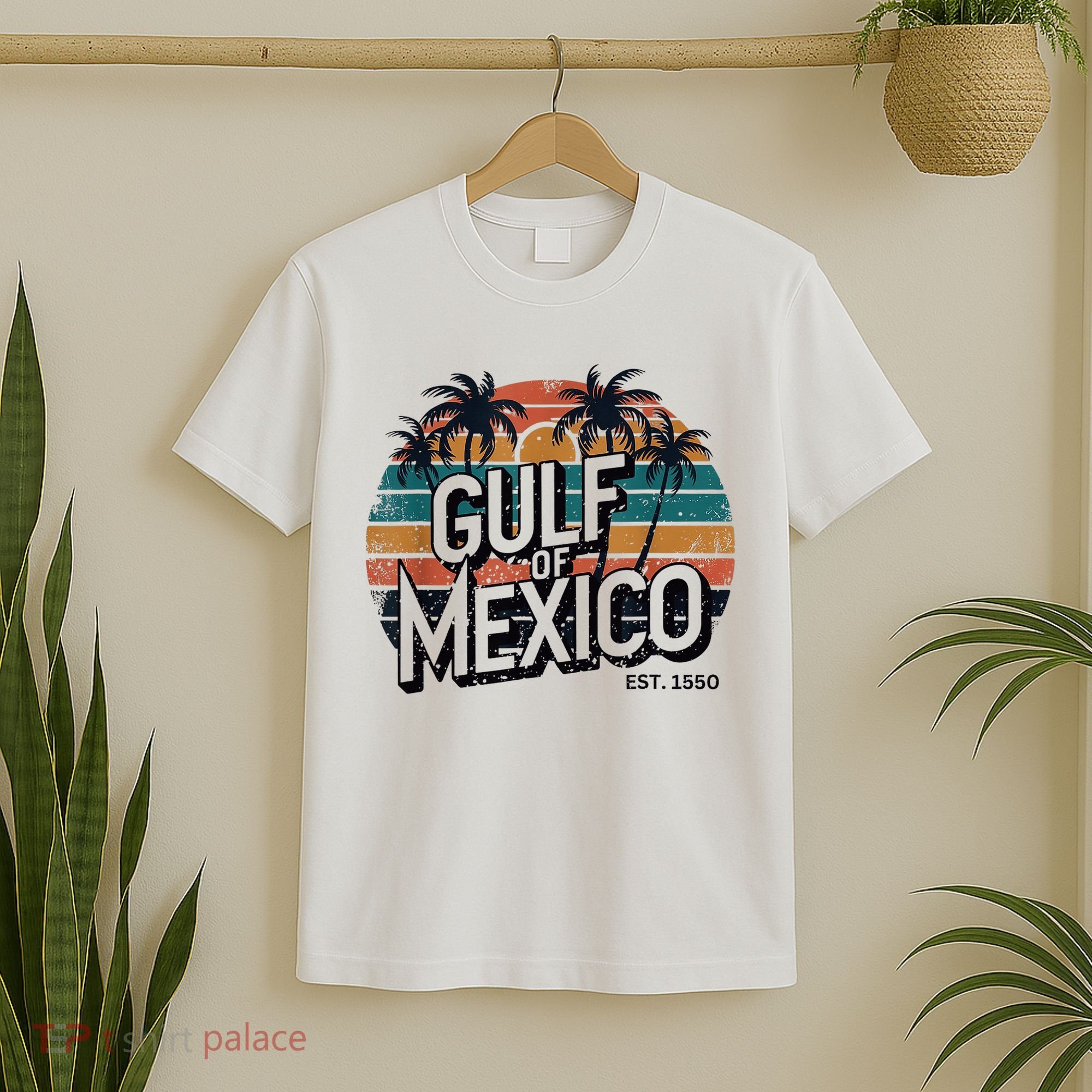Gulf Of Mexico Est 1550 Retro Vintage Beach T-Shirt
